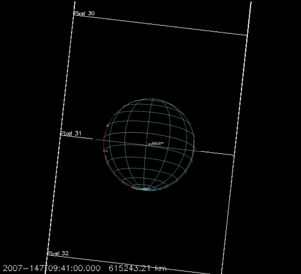 Example of a disk-integrated observation; Enceladus is sub-pixel (0.8 mrad).